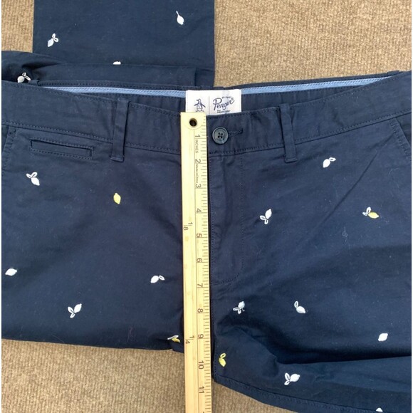 Original Penguin Pants Mens 34x32 Slim Fit Chino Embroidered Navy Stretch Twill - Picture 5 of 8
